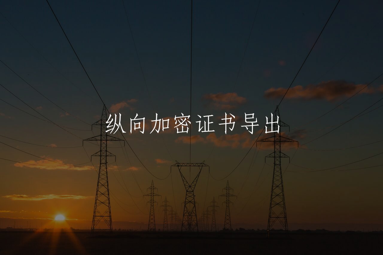 纵向加密证书导出 核心概念图